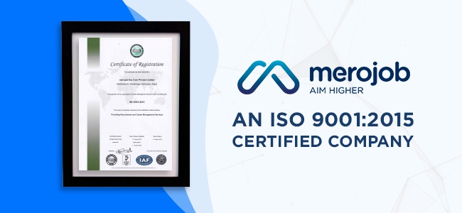 merojob is now ISO 9001:2015 Certified
