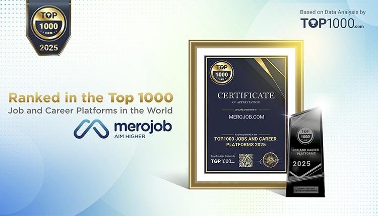 Merojob now among the Top1000 Job & Career Platforms (Worldwide)