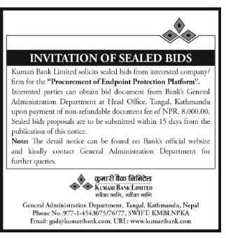 Invitation For Sealed Bids For the Procurement Of an Endpoint Protection Platform