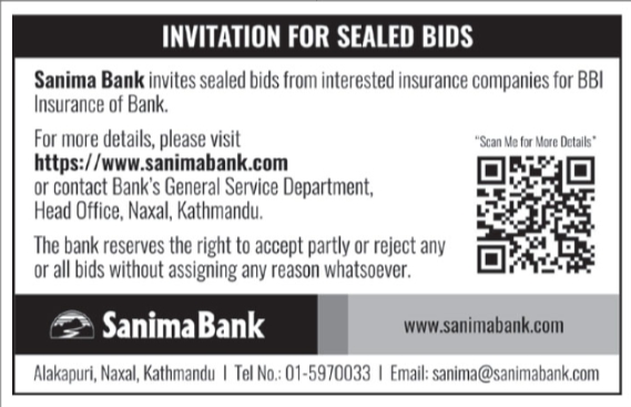 Invitation For Sealed Bids For Bankers' Blanket Insurance (BBI)