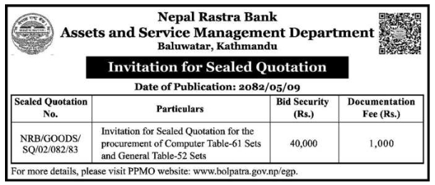 Invitation For Sealed Quotation For Procument Of Computer