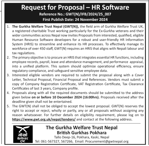 Request for Proposal - HR Software