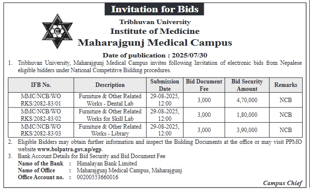 Invitation For Electronic Bids For Furniture And Related Works