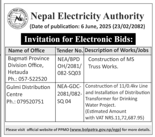 Invitation For Electronic Bids For Construction Works