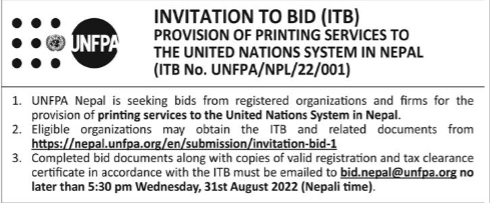 Printing services to the United Nations System in Nepal.