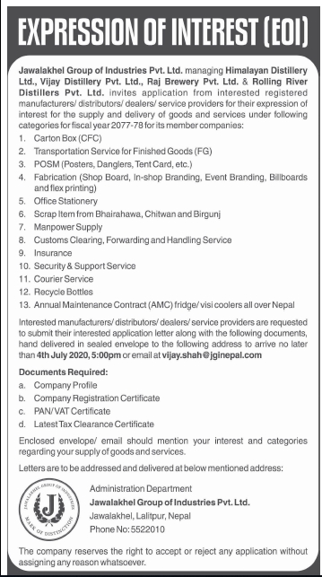 Supply and Delivery of Goods and Services