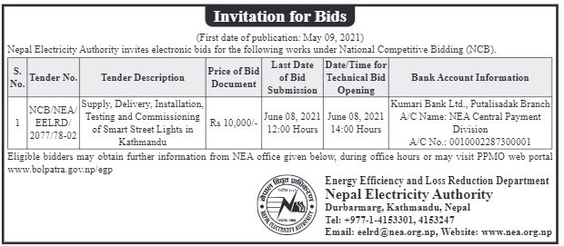 Supply, Delivery, Installation, Testing, and Commissioning of Smart Street Lights