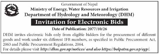 Procurement of Different Goods and Work