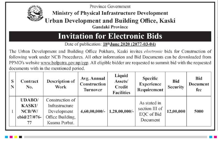 Construction of Infrastructure Development Office Building,Kusma Parbat