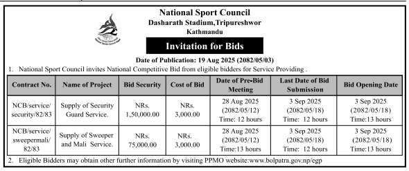 Invitation For Bids For Service Providing