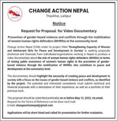 Request for Proposal for Video Documentary