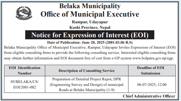 Invitation for Expression of Interest (EOI) for Consulting Services