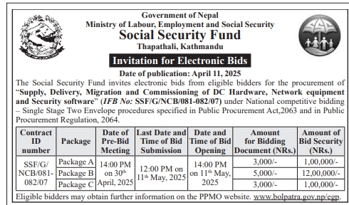 Invitation for Electronic Bids for Supply, Delivery, Migration and Commissioning of DC Hardware, Network Equipment and Security Software