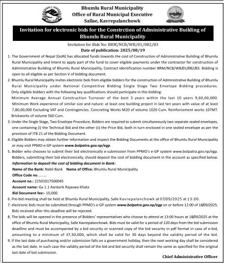 Invitation For Bids For Supply And Delivery Of Stationary And Printing Items
