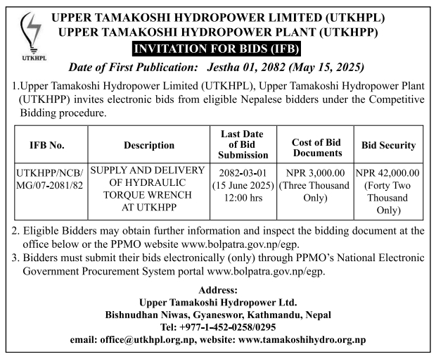 Invitation for Bids for Supply and Delivery of Hydraulic Torque Wrench