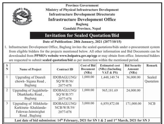 Upgrading of Deurali Chowk- Sigana Road, Baglung