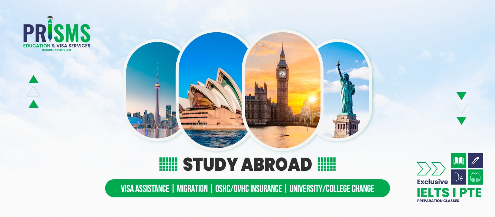Prisms Education & Visa Services banner