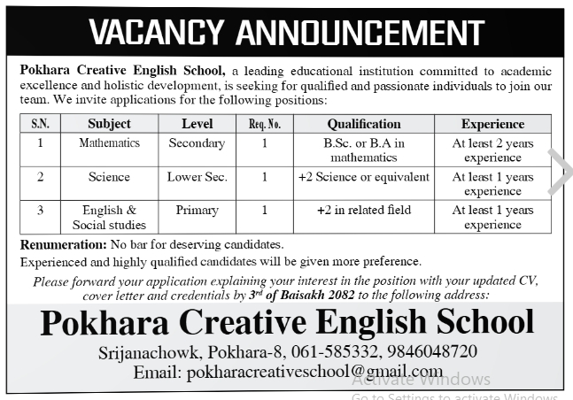 English and social studies Teacher
