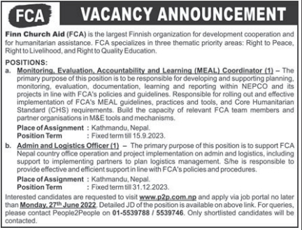 Admin and Logistics Officer