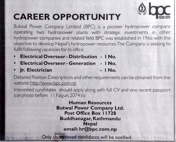 Electrical Overseer-Distribution