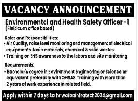 Environmental and Health Safety Officer
