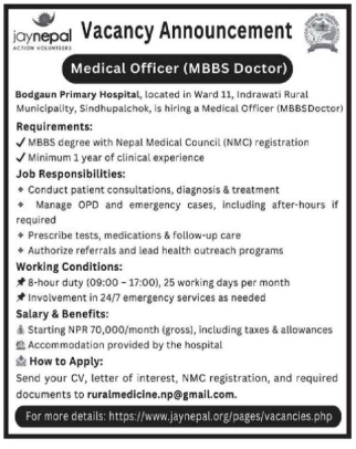 Medical Officer (MBBS Doctor)