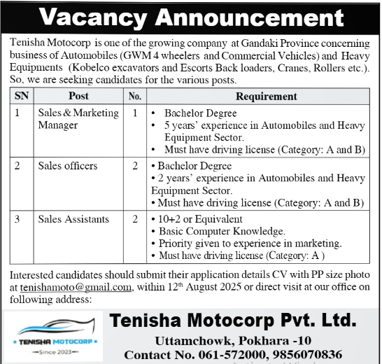 Sales & Marketing Manager