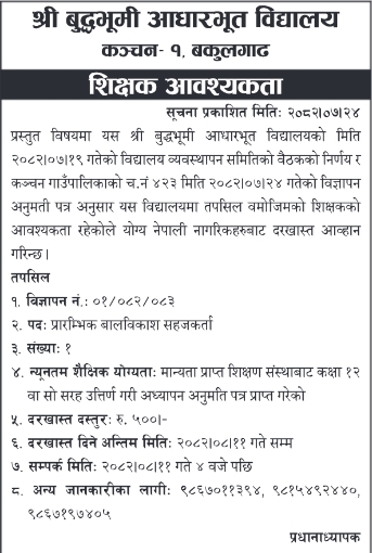 Early Childhood Development Facilitator