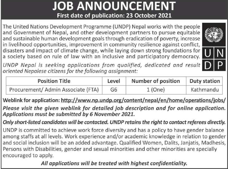 Procurement/ Admin Associate (FTA)