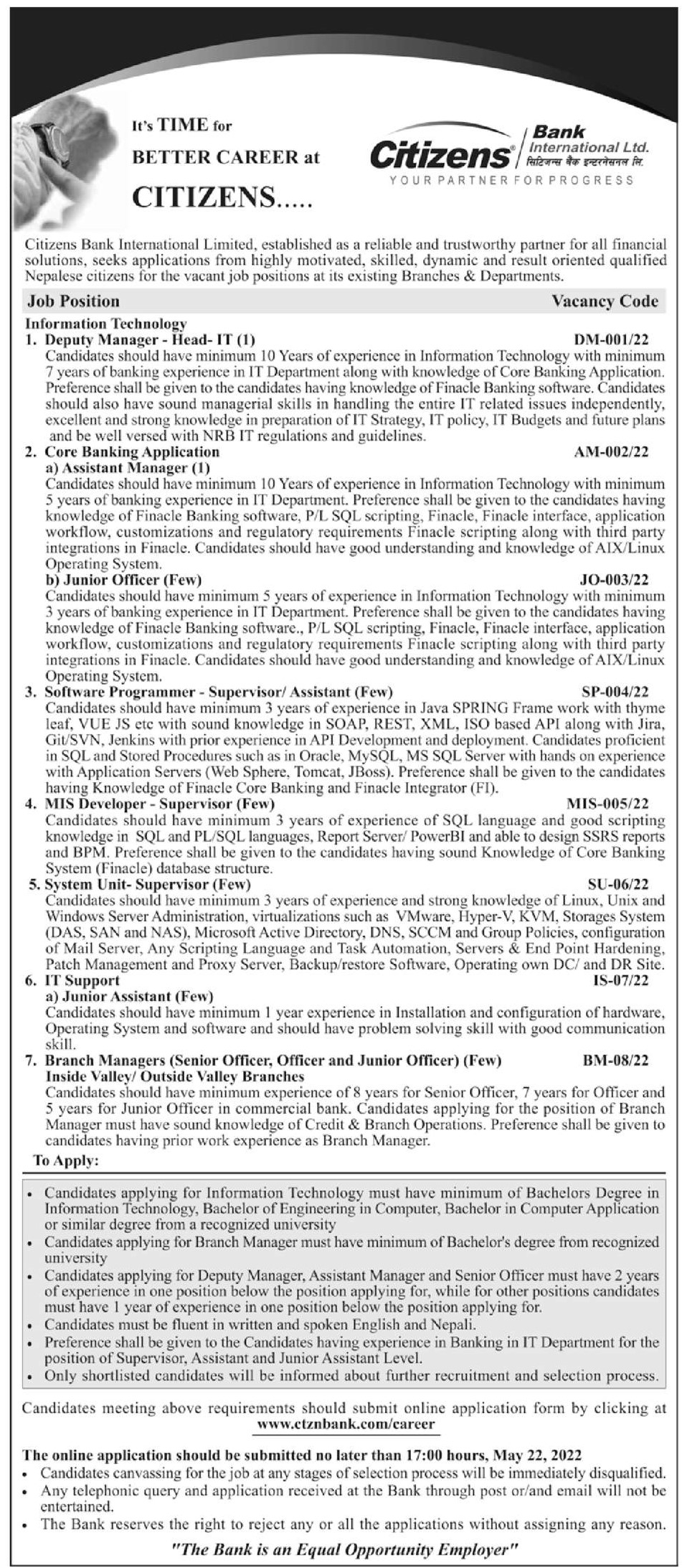 junior-officer-job-vacancy-in-nepal-citizens-bank-international