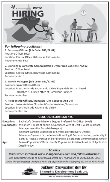 Relationship Officer/Manager