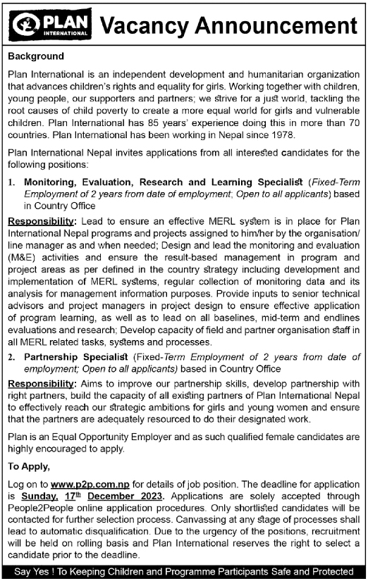 partnership-specialist-job-vacancy-in-nepal-plan-international-dec