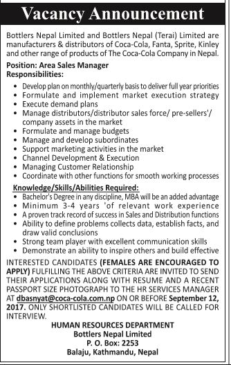 Area Sales Manager
