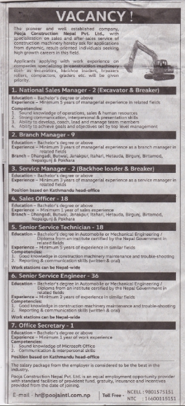 National Sales Manager ( Excavator & Breaker)