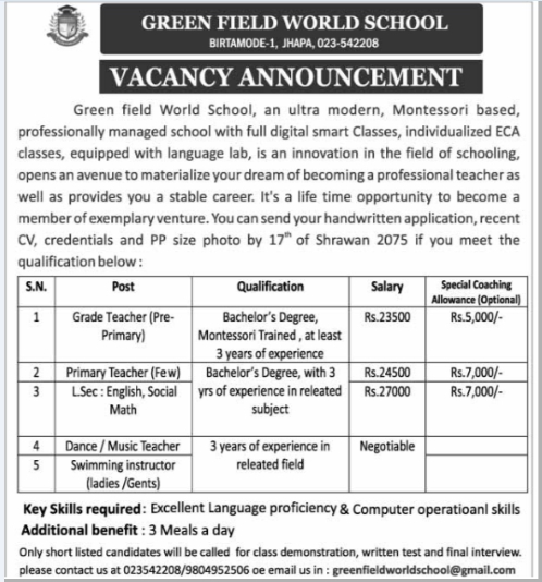 Primary Teacher (Few)