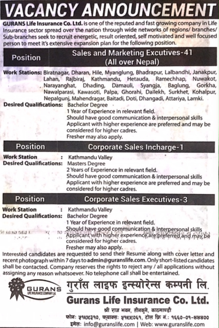 Corporate Sales Incharge