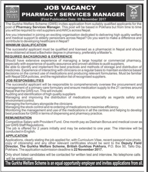 pharmacy manager job description