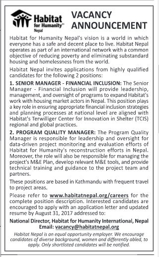 Senior Manager-Financial Inclusion