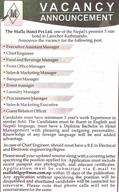Food and Beverage Manager