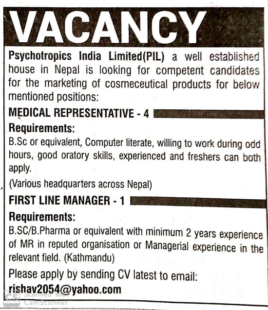 first-line-manager-job-vacancy-in-nepal-psychotropics-india-limited