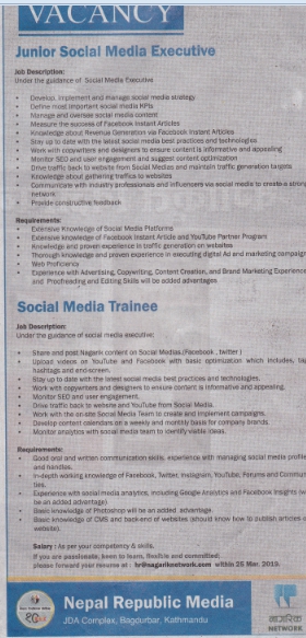 social-media-trainee-job-vacancy-in-nepal-nepal-republic-media