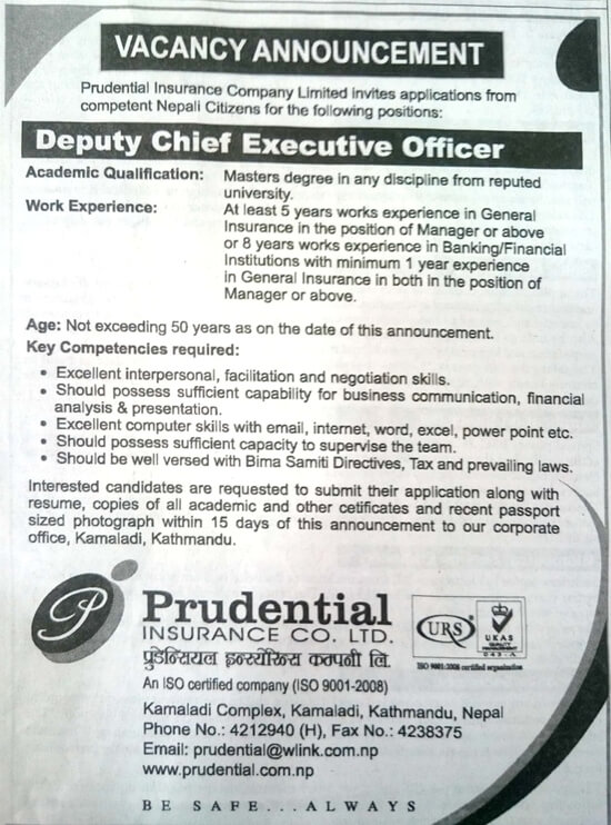 Deputy Chief Executive Officer