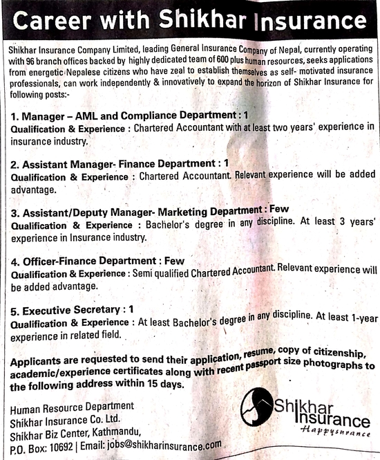 Manager-AML and Compliance Department