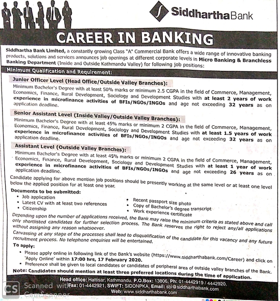 Senior Assistant Level