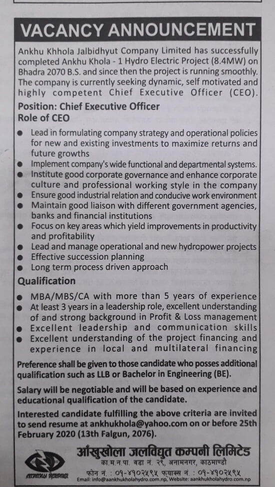 Chief Executive Officer