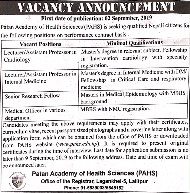Medical Officer in various department