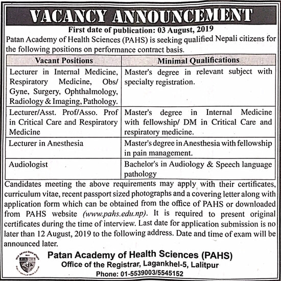 Lecturer/Asst. Prof/Asso. Prof. in Critical Care and Respiratory Medicine