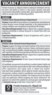 Head- Internal Control Department