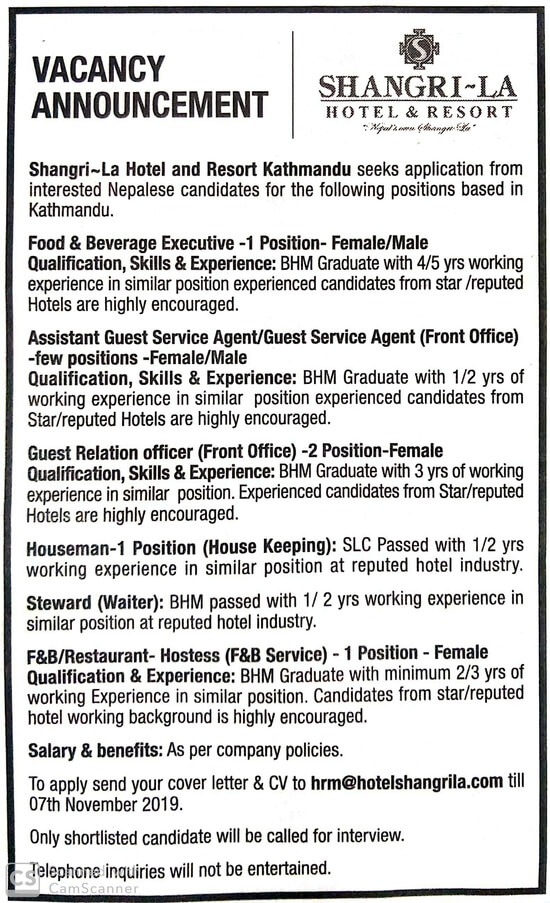 Guest Relation Officer (Front Office) (Female)