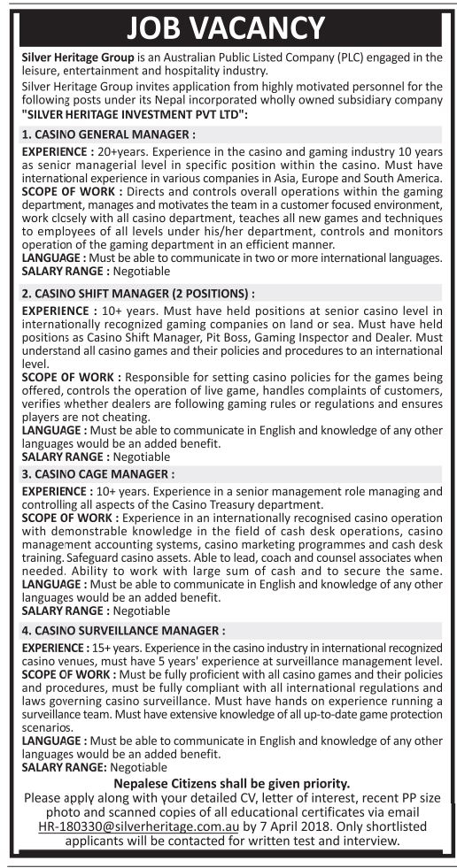 Grandwest casino job vacancies abu dhabi